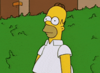 simpsons homer hiding in hedge gif