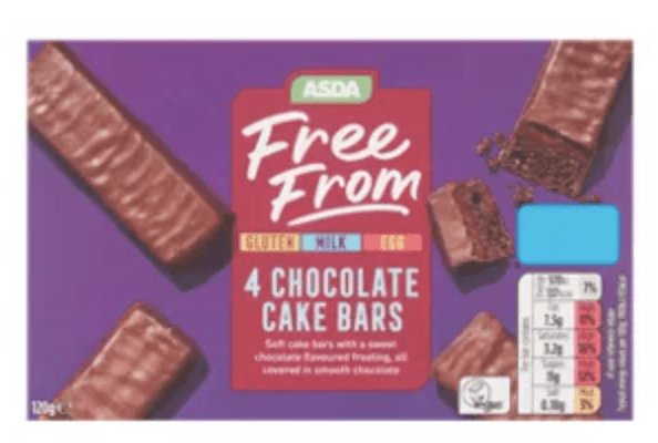 asda free from chocolate cake bars