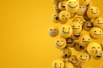 emojis on a yellow background