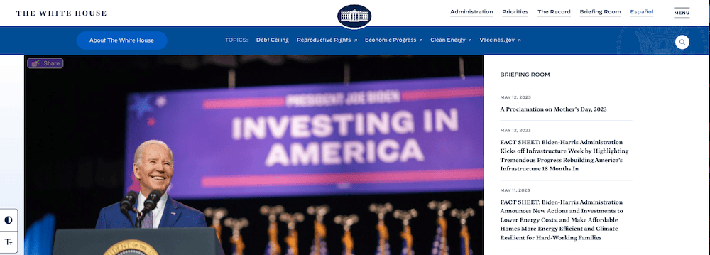 The White House website