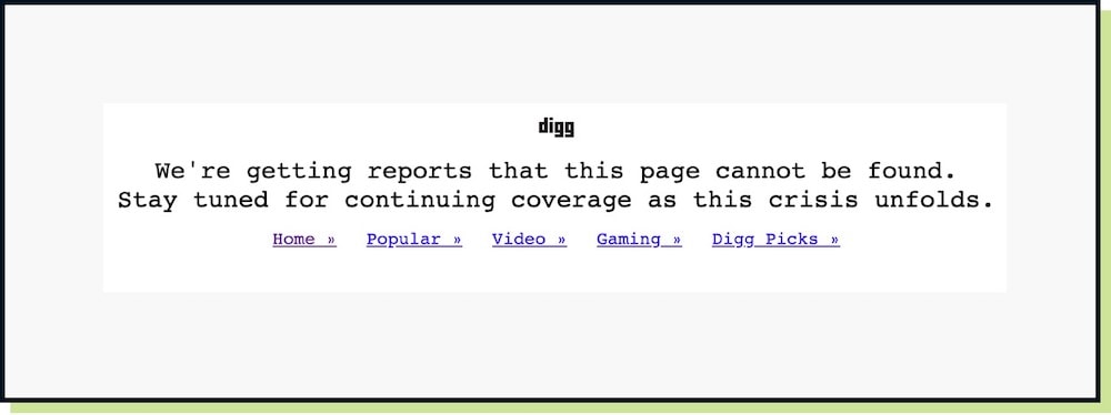 Digg 404 Page