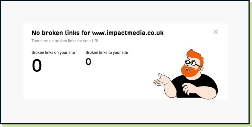 Impact Media website with no broken links