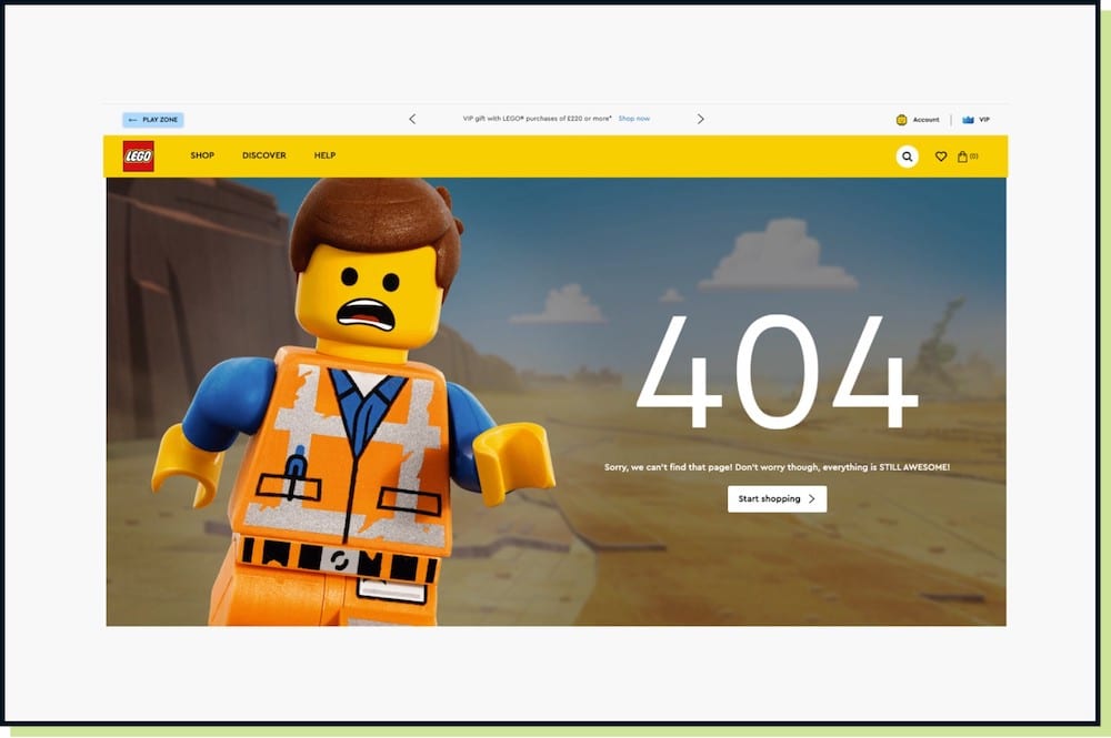 Lego 404 Page