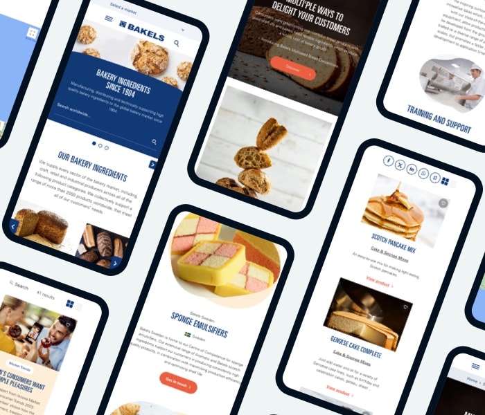 Mobile Collage - Bakels WordPress Website Redesign